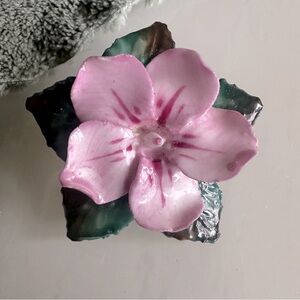 ARTONE Bone China Vintage Pink Flower Brooch Pin Stamped Made in England Small